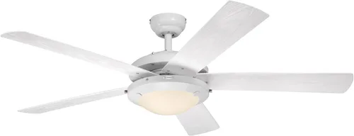 Vista 9 de Ventilador Westinghouse Lighting Comet de techo, para interiores y exteriores, con luz Negro mate