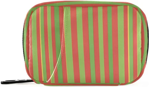 Vista 24 de Bolsa organizadora de medicamentos de viaje con bandera estadounidense con compartimentos interiores y cremallera segura para mujeres, hombres