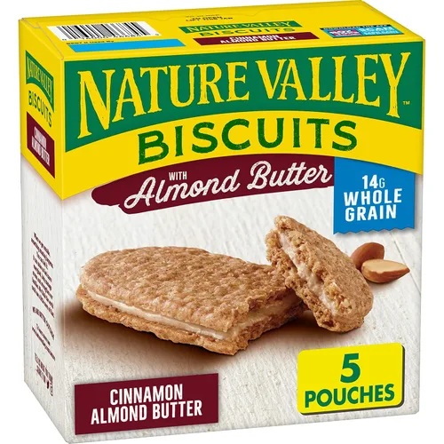 Vista 15 de Nature Valley Sándwiches de galletas, mantequilla de almendras, 5 unidades, 6.75 onzas (paquete de 12)