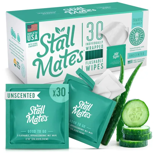 Vista 10 de Stall Mates Feminine Fresh - Toallitas desechables, limpieza envuelta individualmente, apta para viajes, pH equilibrado, sin perfume con girasol