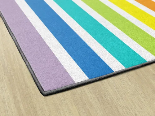 Vista 5 de Flagship Carpets Hello Sunshine - Alfombra de área para aula, diseño de rayas de arco iris brillante, para aprendizaje en interiores o dormitorio