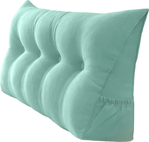 Vista 15 de Peachwell Almohada triangular de lectura para reposo en cama, cojín de refuerzo grande para cabecero, respaldo, almohada de cuña con funda extraíble