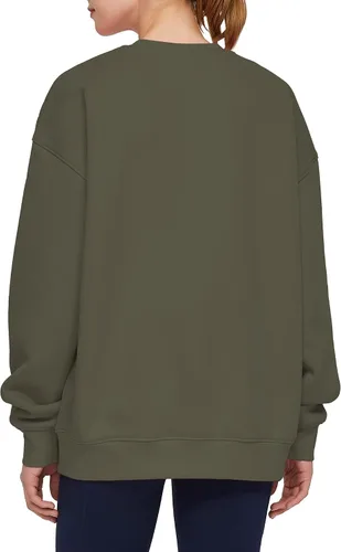 Vista 9 de THE GYM PEOPLE Sudadera de forro polar con cuello redondo y ajuste holgado para mujer