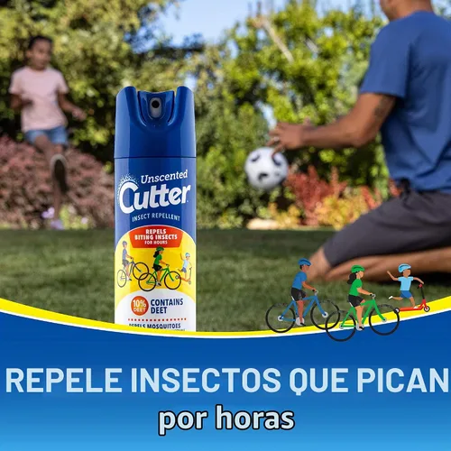Vista 2 de Cutter repelente de insectos sin aroma 10 por ciento DEET, 6 onzas de aerosol., paquete de 1, Transparente