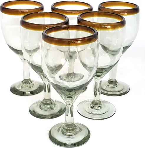Vista 9 de Amber Rim - Vasos de Martini de 10 onzas (juego de 6), vidrio reciclado, sin plomo, sin toxinas (Martini)