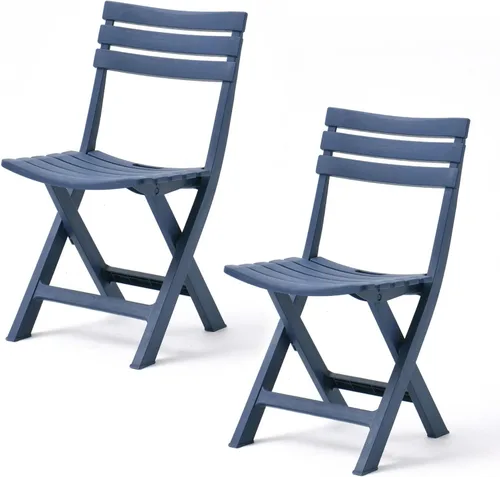 Vista 12 de 2 sillas plegables de plástico, sillas de salón para exteriores, sillas de comedor plegables para bodas, fiestas, balcones, reuniones familiares