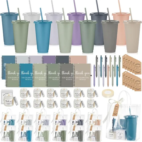 Vista 44 de Nuogo - Juego de 2 premios de ducha para padres para adultos, regalo de despedida de soltera, vaso de plástico, cuaderno con vela perfumada, bolsa