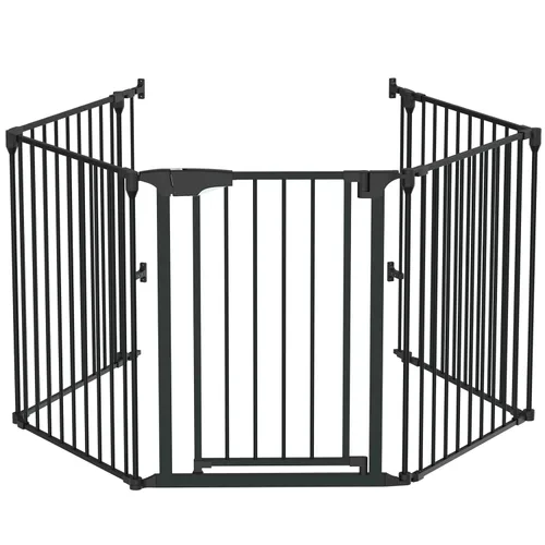 Vista 9 de Bonnlo Extensión de Puerta Alta de Un Panel, Negro