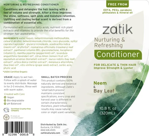 Vista 5 de Zatik Naturals - Set combinado de otoño para el cabello (champú nutritivo + acondicionador + suero para el cabello)