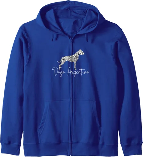 Vista 4 de Dogo Argentino Dog Owner Lover Gifts for Dog Mom Dog Mandala Zip Hoodie