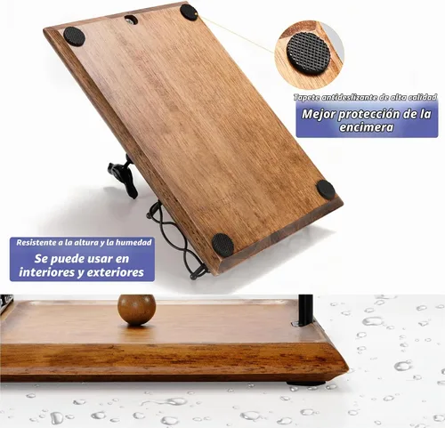 Vista 7 de Encantador servilletero de madera con diseño de pájaro – Incluye espacio para saleros y pimenteros – Servilletero negro multifuncional para mesa