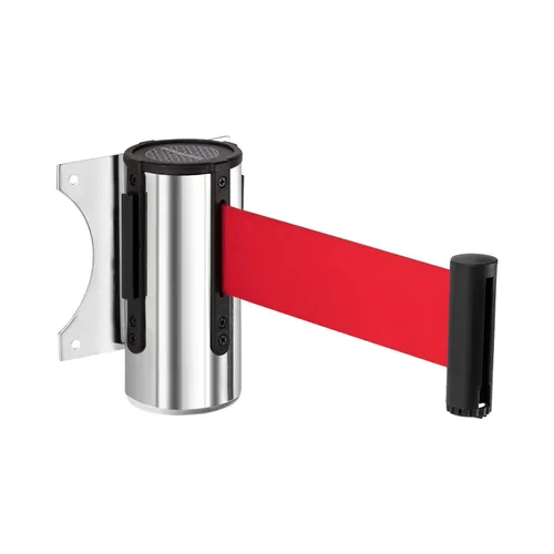 Vista 20 de DuraSteel Barrera retráctil para cinturón de control de multitudes de montaje en pared, cinturón de barrera retráctil negro de 9.2 pies, barreras