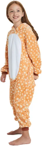 Vista 5 de ABENCA Pijama de ciervo para niños disfraz de reno para niñas Navidad Halloween cosplay ropa de dormir