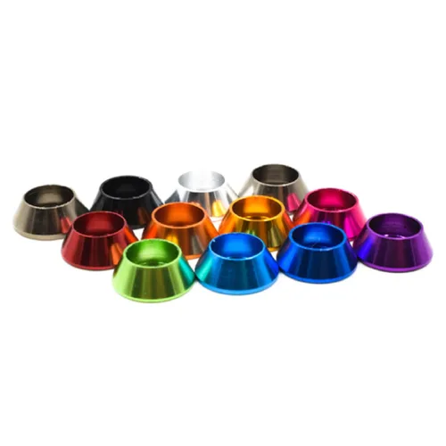 Vista 3 de 20pcs M6 Cono Arandelas de Copa Anodizado Aleación de Aluminio Junta de Tornillo Arandelas avellanadas (negro)