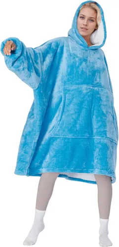 Vista 19 de Tirrinia - Sudadera con capucha de gran tamaño, manta de sherpa cómoda, reversible, gigante, para adultos, hombres, mujeres, adolescentes, esposa