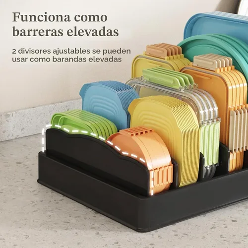 Vista 6 de Lifewit Kitchen Cabinet Organizer for Food Contanier Lid with 7 Sections