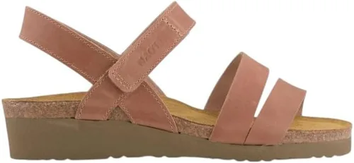 Vista 29 de Naot Kayla sandalia con taco de cuña para mujer Piel de lagarto beige