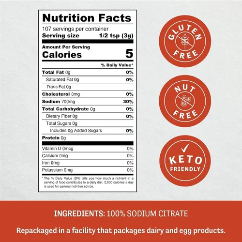 Vista 2 de Para uso, alimenticio sin GMO citrato de sodio (8 oz) excelente para la creación de salsas de queso, sferificación y más