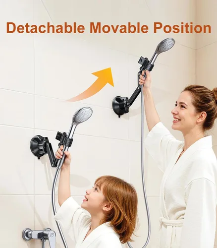 Vista 8 de Soporte de pared para cabezal de ducha con ventosa