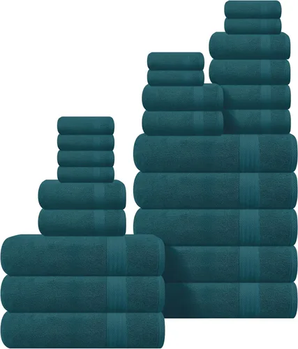 Vista 16 de GLAMBURG Juego de 2 Sábanas de Baño Extra Grandes de Algodón Premium de 700 GSM - 100% Algodón Peinado - 2 Sábanas de Baño 35x70 pulgadas - Calidad