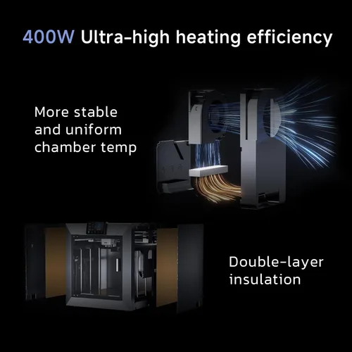 Vista 8 de Impresora 3D QIDI PLUS4, Impresión de Alta Velocidad Máxima 600mm/s, Calentamiento de Cámara 65℃, Nivelación Completa Automática, Extrusora Directa