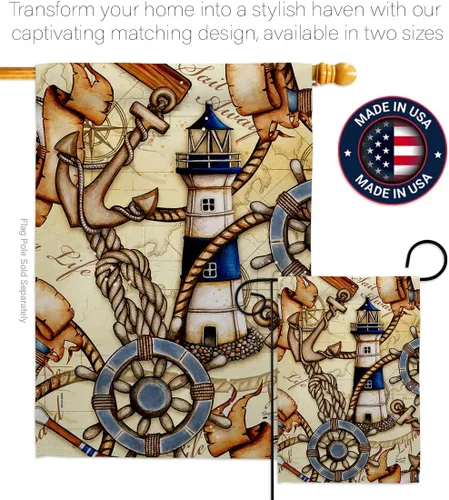 Vista 4 de Bandera náutica costera de Sailor Sea Shells al aire libre, decoración del océano de verano, pancarta pequeña para jardín, patio, regalo de doble