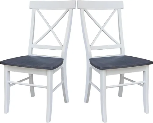 Vista 14 de Juego de dos sillas de comedor X-Back, color blanco