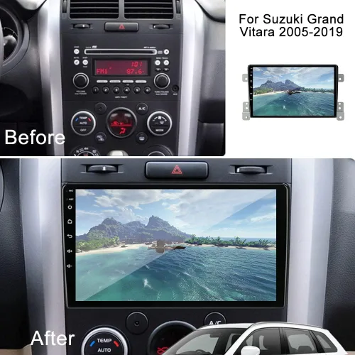 Vista 3 de 8Core 4GB+64GB Android 15 para Suzuki Grand Vitara Radio 2005-2019 Car Stereo Carplay Android Auto con pantalla táctil IPS de 9 pulgadas Navegación