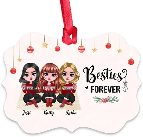 Vista 20 de Gossby Adorno de Navidad personalizado para mujeres, regalo de amistad de Navidad personalizado para mujeres con nombre, regalo de Navidad