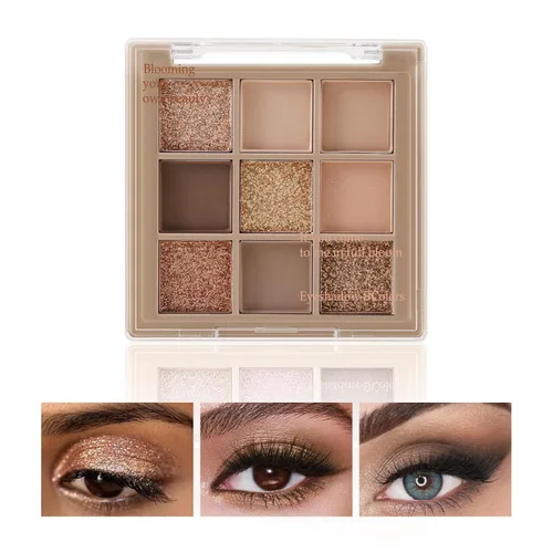 Vista 28 de Boobeen Paleta de sombras de ojos nude – maquillaje mate y brillante, polvo cremoso altamente pigmentado para sombra de ojos, crea un aspecto