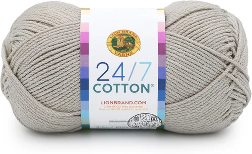 Vista 114 de Lion Brand Yarn - Hilo ligero 24/7 de algodón para tejer, hacer ganchillo y manualidades, Ámbar, paquete de 1 Light Worsted 100% Mercerized Cotton