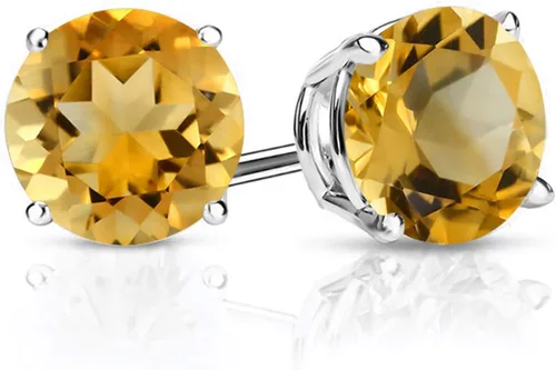 Vista 87 de Gem Stone King Aretes de plata de ley 925 con piedra natal redonda de 0.276 in para mujer