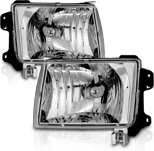 Vista 2 de AmeriLite para Nissan 1998-2000 Frontier / 2001 Xterra Faros Delanteros de Repuesto Transparentes Cristalinos Par - Lado del Pasajero y del Conductor