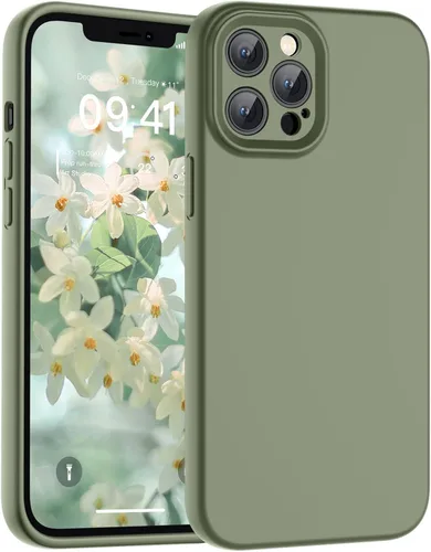 Vista 117 de SUPFINE - Funda diseñada para iPhone 12, silicona líquida premium con [forro de microfibra suave antiarañazos][protección de cámara mejorada], funda