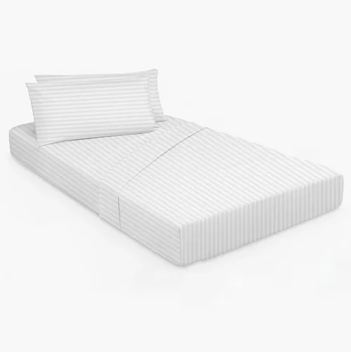 Vista 15 de Juego de sábanas para cuna de 33 x 75 pulgadas, juego de sábanas de algodón egipcio (4 piezas) para colchón de tamaño cuna ajustable para cama