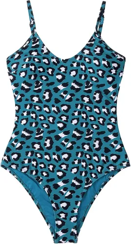 Vista 5 de CUPSHE Traje de baño de una pieza con cuello en V y estampado de leopardo para mujer