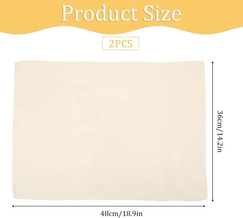 Vista 2 de 2 piezas de paño para preparar pan de 14x18 pulgadas de lino, paño para preparar pan reutilizable, paño grueso para hornear pan para masa