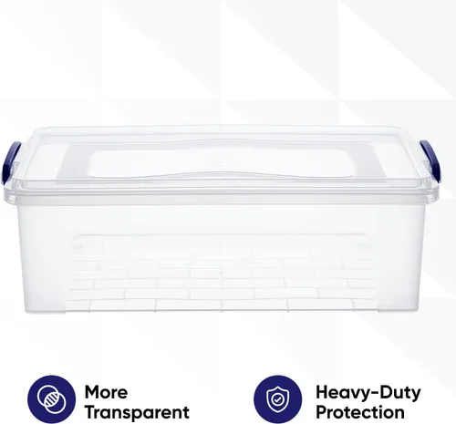 Vista 6 de Superio Contenedores de almacenamiento con tapas, recipientes de plástico transparente para organizar, bolsas apilables, sin BPA, sin olor, cajas