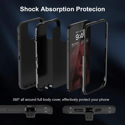 Vista 6 de Sansunto Funda protectora para iPhone 16e, funda protectora para 13, 14, 15, 16E 6.1 pulgadas, resistente a prueba de golpes, a prueba de caídas