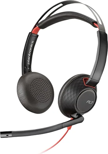 Vista 9 de Poly Blackwire 5220 (Plantronics) - Audífonos estéreo de cable con conexión USB-A y 3.5 mm y micrófono Boom para computador, conecta a tu PC, Mac