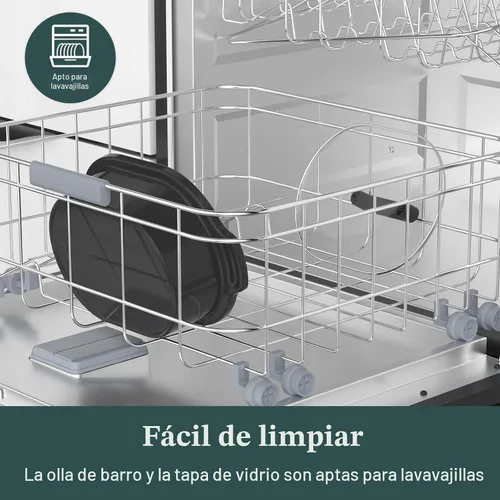 Vista 7 de Olla de Cocción Lenta Programable de 6 Cuartos con Recipiente Antiadherente Saludable Extraíble - Pequeño Electrodoméstico de Cocina para Cenas