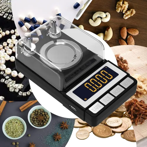 Vista 5 de Weightman - Báscula miligráfica de 1.76 oz/0.00 oz, báscula de recarga con 2 pesos de 0.71 oz Báscula de joyería de alta precisión con pantalla