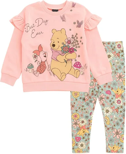 Vista 6 de Disney Conjunto de sudadera y leggings florales para niños pequeños (12 meses - 14-16)