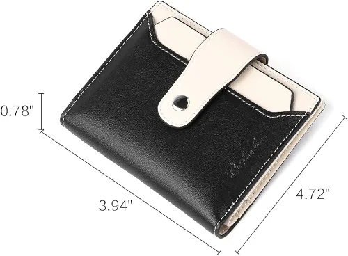 Vista 7 de BOSTANTEN - Billetera de cuero para mujer con bloqueo RFID, pequeña, con cremallera, de bolsillo, para tarjetas, con ventana para documento
