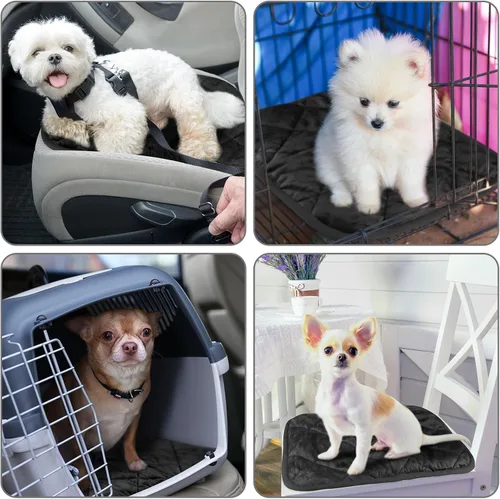 Vista 5 de Paquete de 4 Almohadillas Autocalentables para Gatos, Alfombrilla Autocalentable para Perros que Refleja el Calor Corporal, Almohadilla Térmica Negro