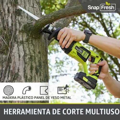 Vista 8 de SnapFresh Sierra Recíproca Inalámbrica de 20V – 3000 SPM, Gatillo de Velocidad Variable, Cambio de Hoja sin Herramientas, Luz LED, Ligera y Compacta
