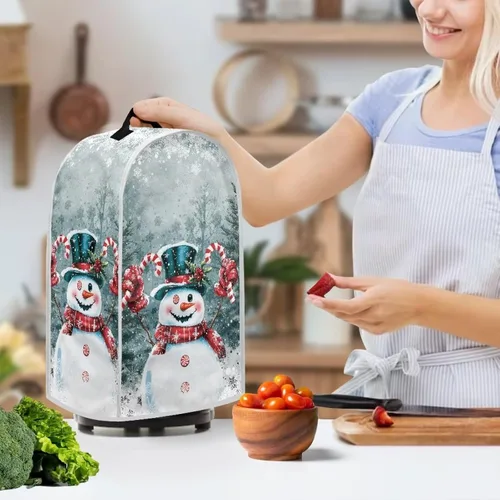 Vista 3 de AFPANQZ Cubierta de licuadora de muñeco de nieve 3D para el hogar, cocina, cubierta de polvo, decoración de electrodomésticos de cocina, cubierta
