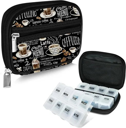 Vista 33 de Serfeymi Pastillero semanal para viaje, pastillero para bolso con pastillero extraíble de 7 días, organizador de medicamentos de viaje, contenedor