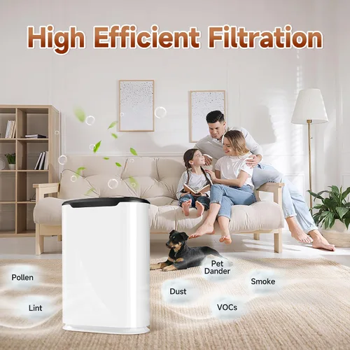 Vista 6 de Juego de 2 filtros de repuesto de carbono HEPA de 8L compatibles con purificador de aire Okaysou Airmax 8L, 2 piezas de prefiltro de carbono+2