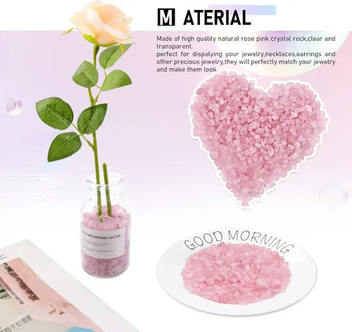 Vista 5 de Twdrer - Chips de cristal de cuarzo rosa natural de 2 libras